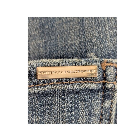 WHBM High Rise Straight Leg Jeans Medium Wash Size 4 Stretch Denim EUC - Picture 4 of 7